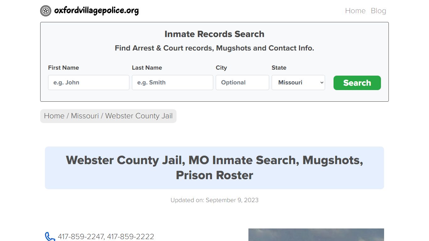 Webster County Jail, MO Inmate Search, Mugshots, Prison Roster