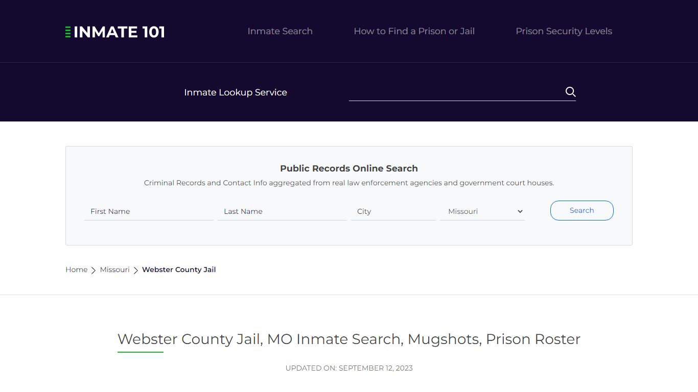 Webster County Jail, MO Inmate Search, Mugshots, Prison Roster